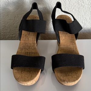 Lucky Brand Black Sandals with Cork Sole